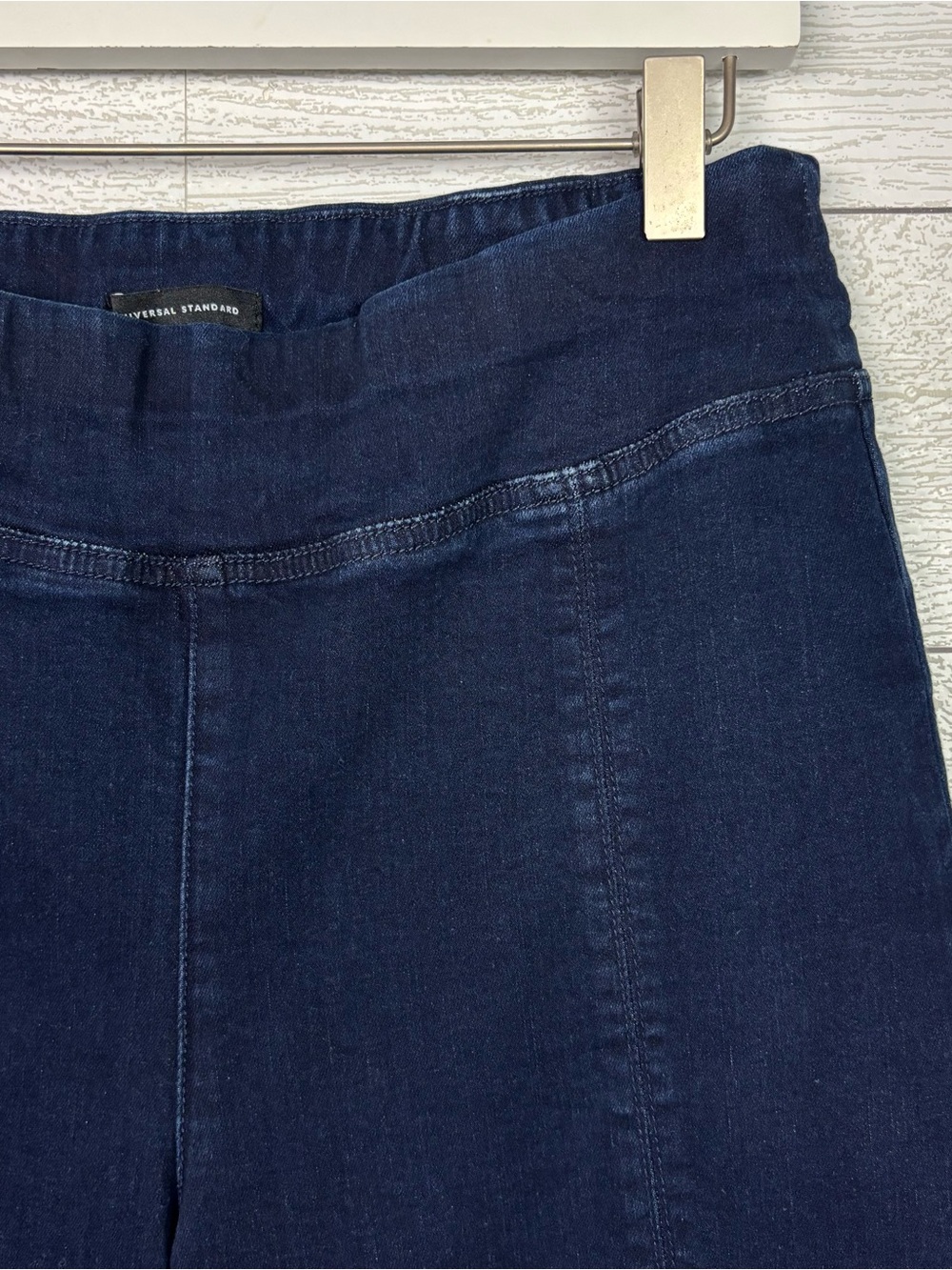 Universal Standard Wide Leg Pull On Jeans Stretch Dark Wash Denim 10 12 - Picture 5 of 10